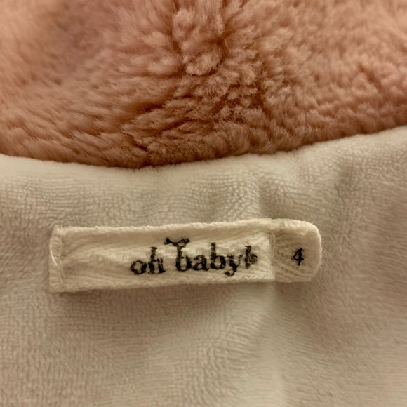 Oh Baby Girls Pink Furry Jacket Rainbow Design Size 4 - Picture 4 of 8